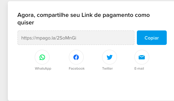 Compartilhar link de pagamento